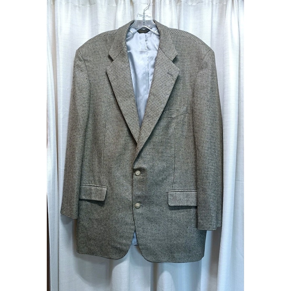 Southwick Men's 44T Tweed 2‎ Button Herringbone Wool Blazer Sport Coat Vintage
